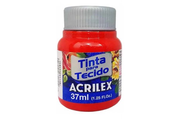 TINTA TECIDO FOSCA 37 ML ACRILEX VERMELHO TOMATE 